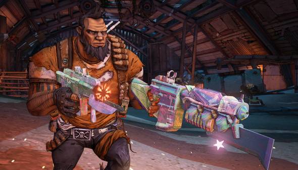 personaje grande y bruto con muchas armas y explosivos del videojuego Borderlands 2