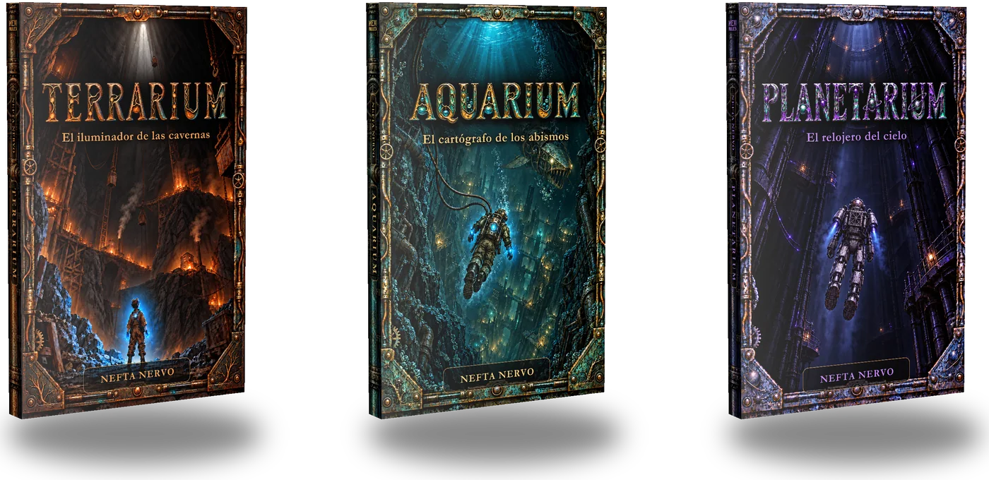 La trilogia Terrarium de Nefta Nervo: Terrarium, Aquarium y Planetarium